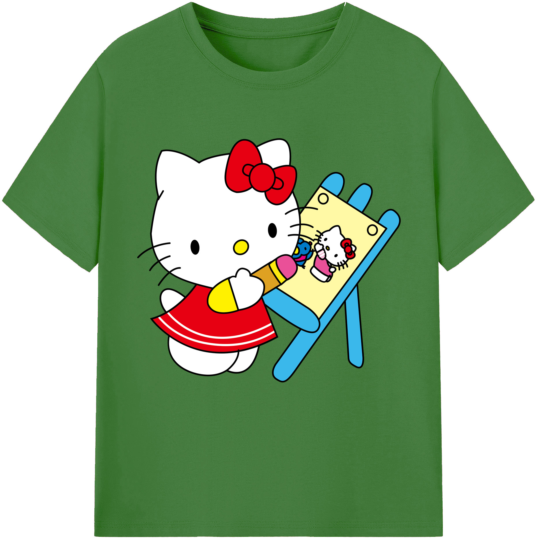 （画像用） Hello Kitty ハローキティ レディースカジュアルプリントTシャツ（綿100％）